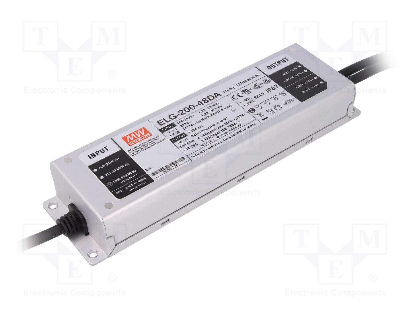 MEAN WELL ELG-200-48DA LED-verkkolaite DALI 200W 48VDC