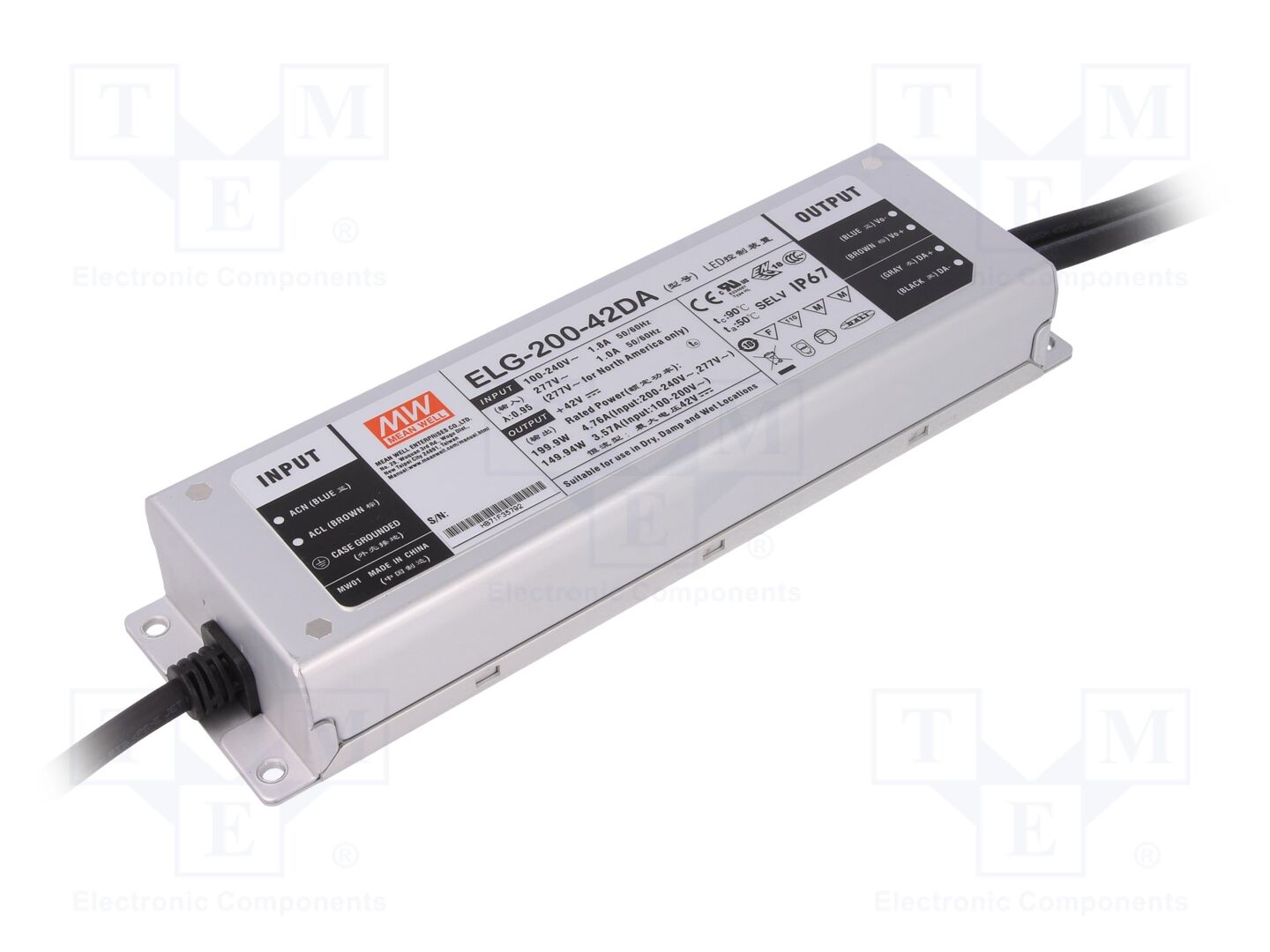 MEAN WELL ELG-200-42DA LED-verkkolaite 200W 42VDC 4.76A DALI