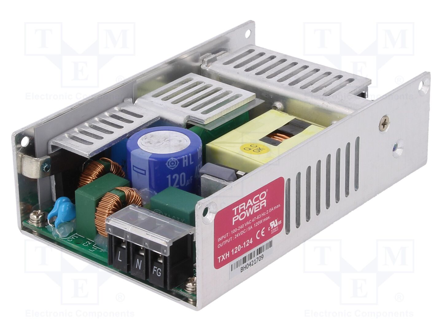 TRACO POWER TXH120-124 Sisäänrakennettu kytkentäsähkönsyöttö 120W 24VDC 5A