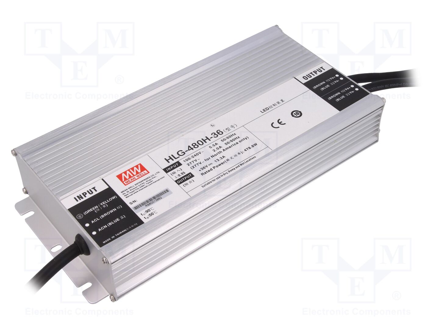 MEAN WELL HLG-480H-36 LED-virtalähde 480W 36VDC 13,3A