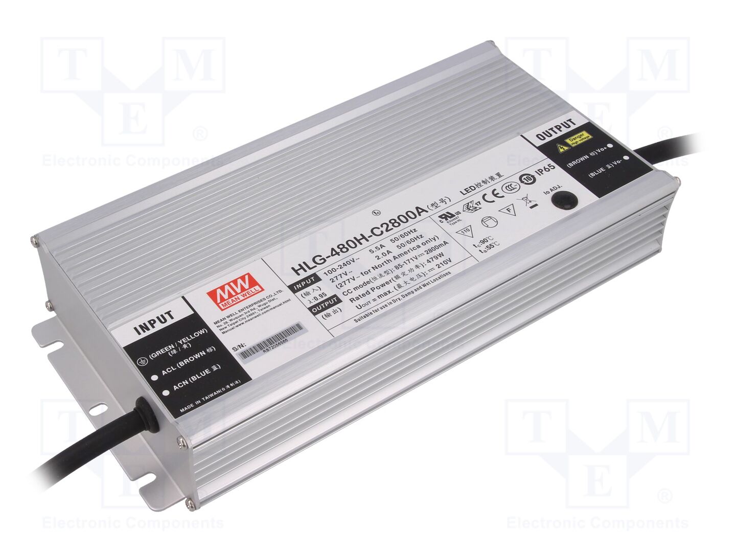 MEAN WELL HLG-480H-C2800A LED-virtalähde 480W 85-171VDC
