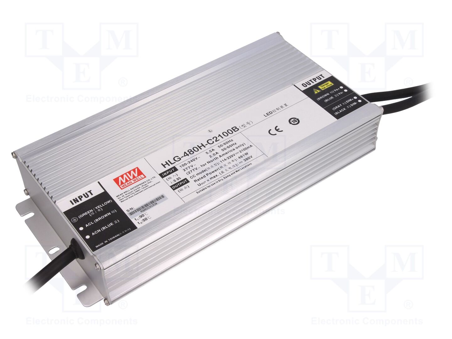 MEAN WELL HLG-480H-C2100B LED-verkkolaite 480W 2100mA