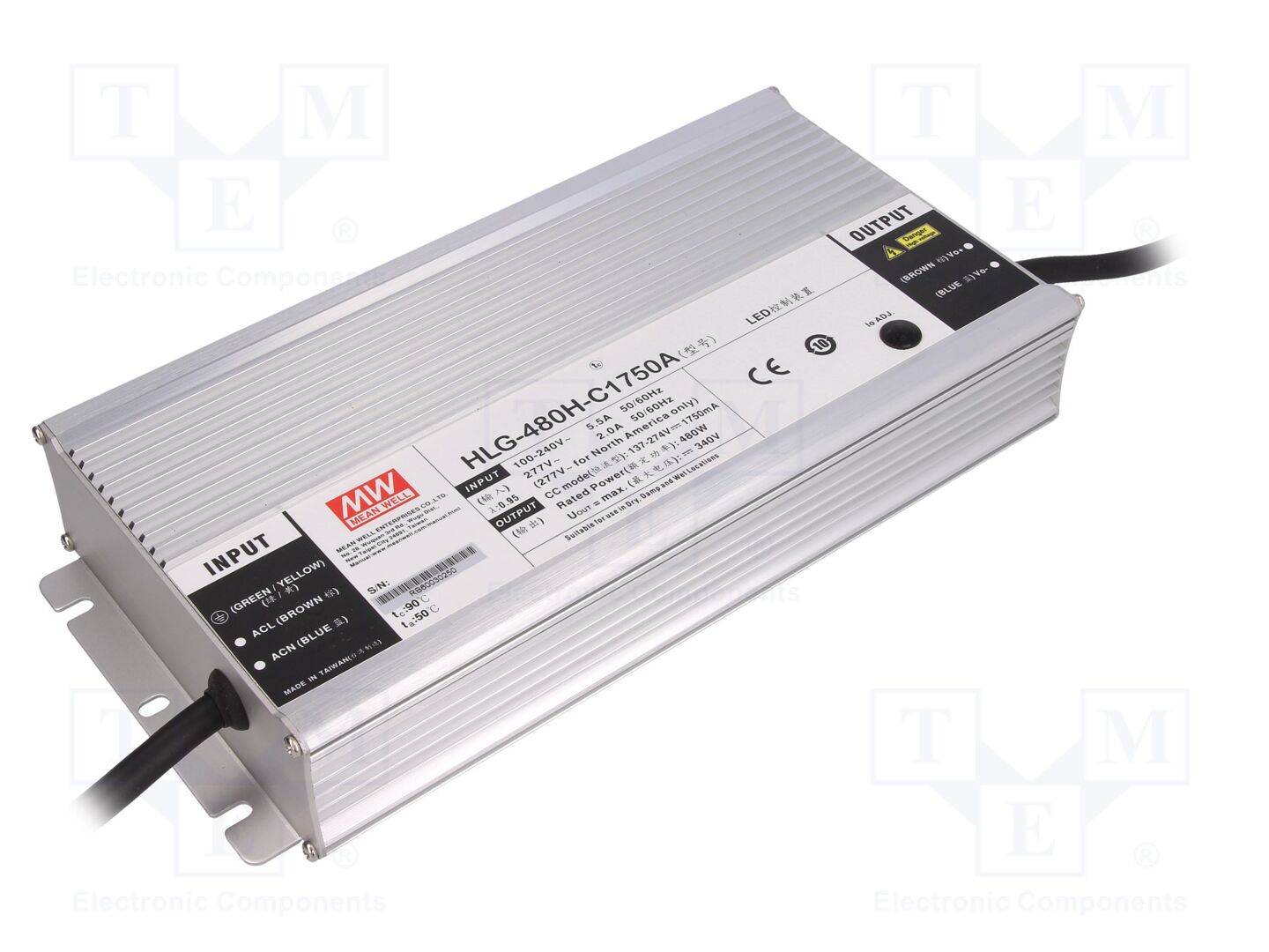 MEAN WELL HLG-480H-C1750A LED-virtalähde 480W 137-274VDC 875-1750mA
