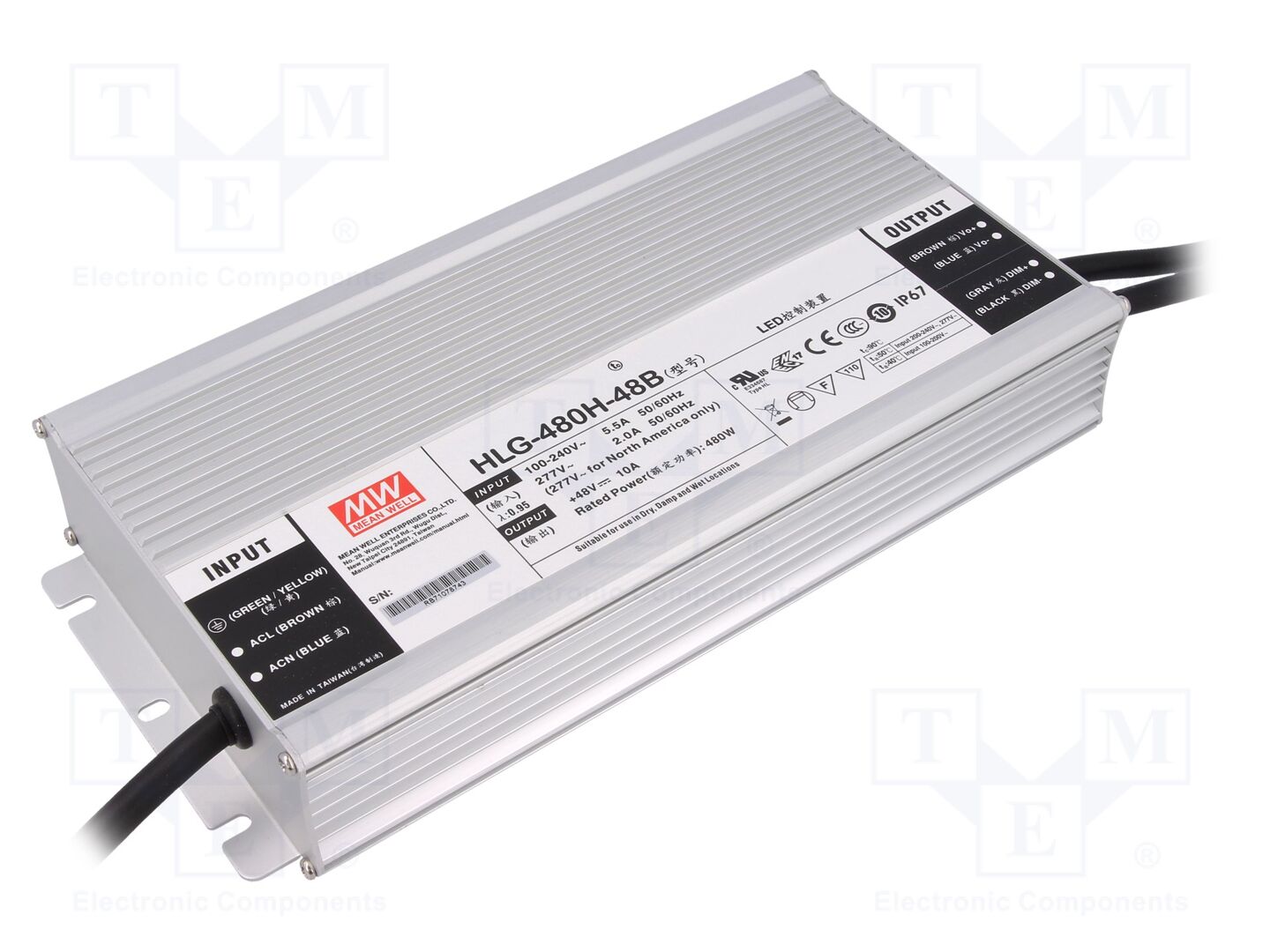MEAN WELL HLG-480H-48B LED-virtalähde 480W 48VDC 10A