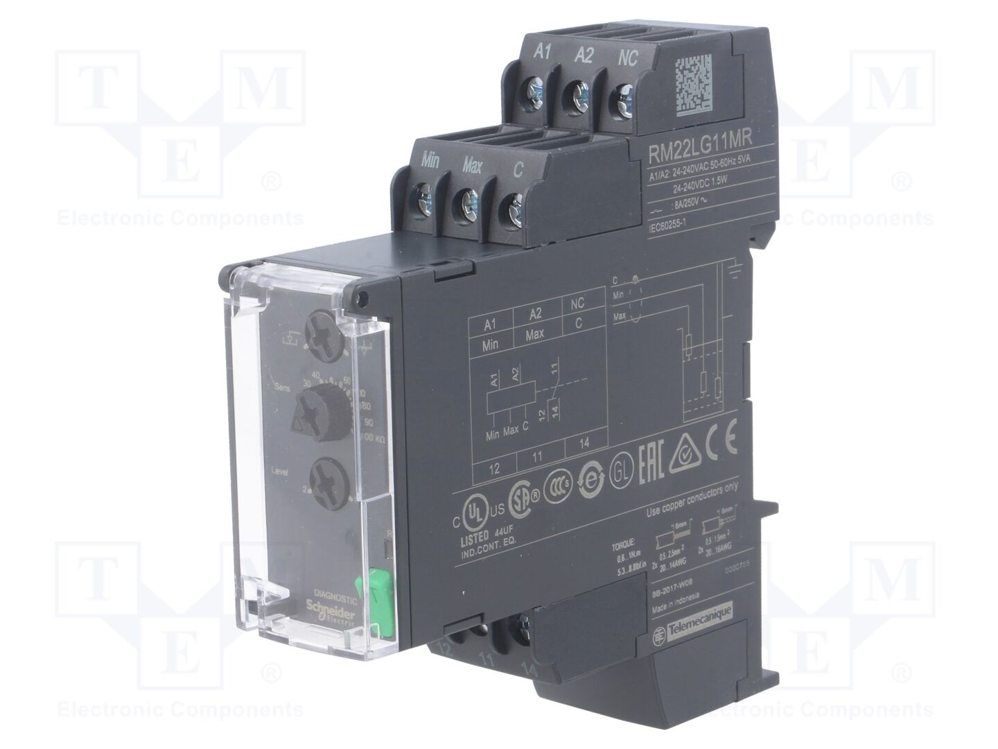SCHNEIDER ELECTRIC RM22LG11MR Valvontarele 24÷240VAC