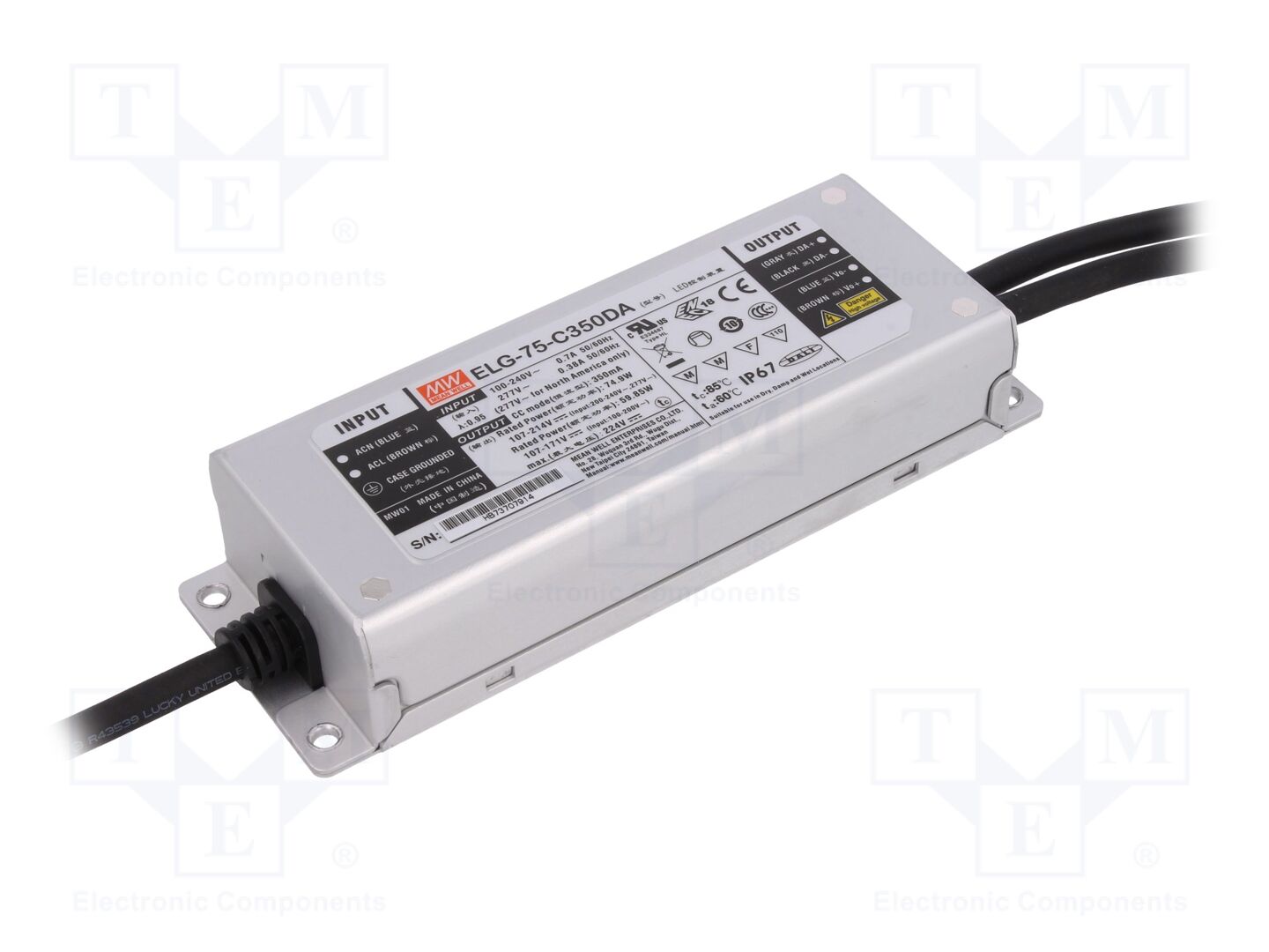MEAN WELL ELG-75-C350DA LED-verkkolaite DALI 75W 350mA