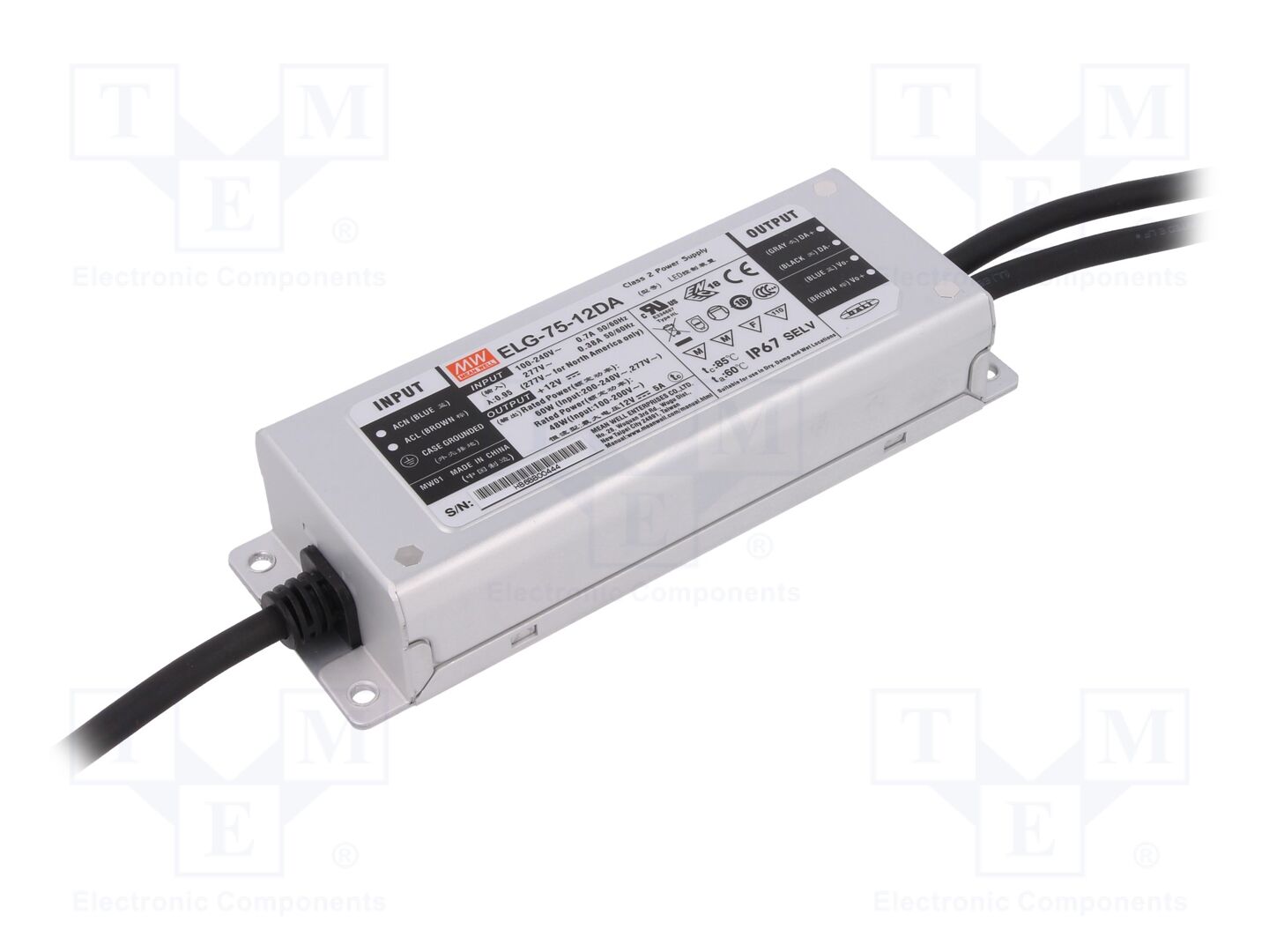 MEAN WELL ELG-75-12DA LED-virtalähde DALI 60W 12VDC