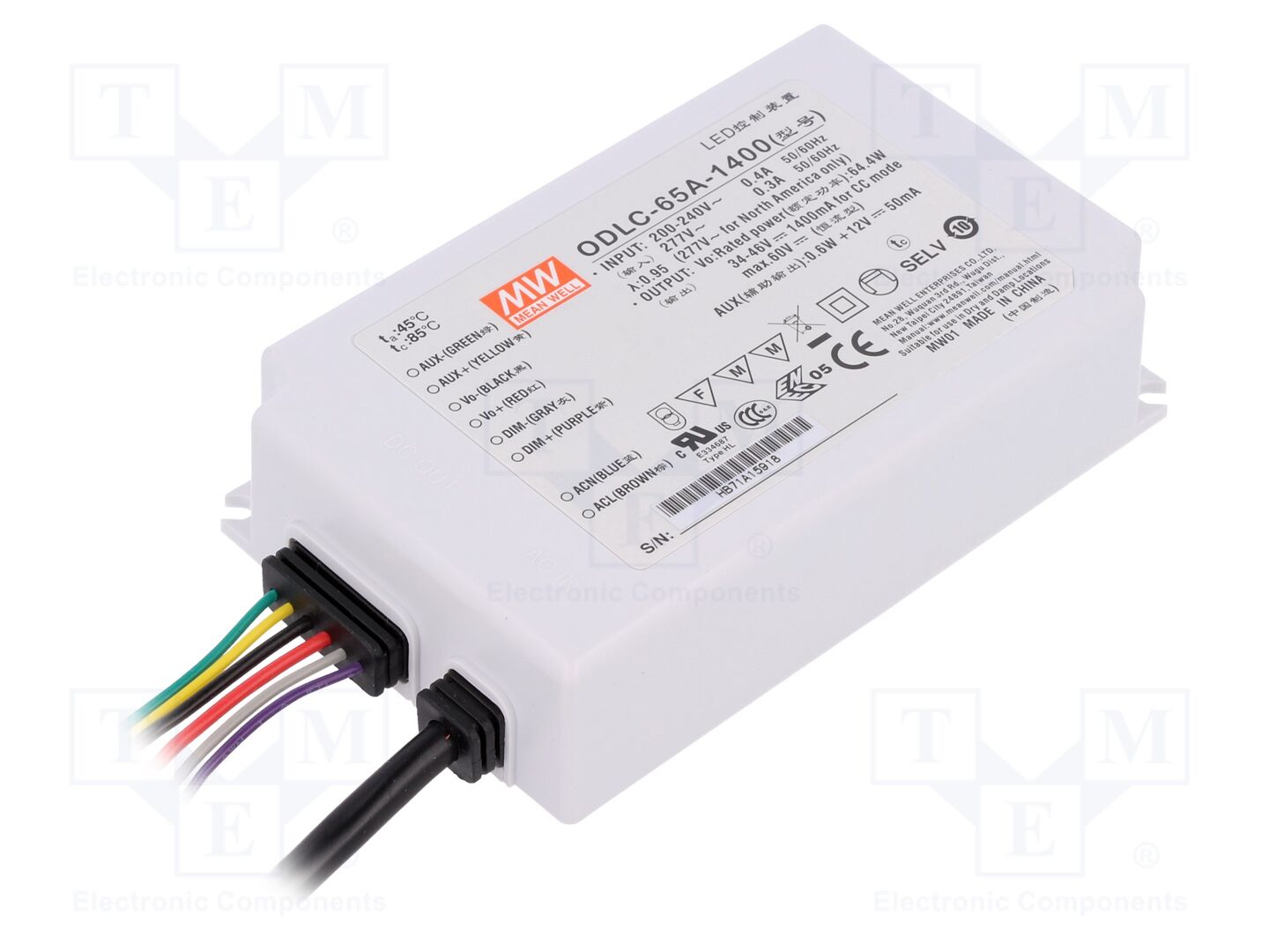 MEAN WELL ODLC-65A-1400 LED-verkkolaite 65W 34-46VDC 1400mA