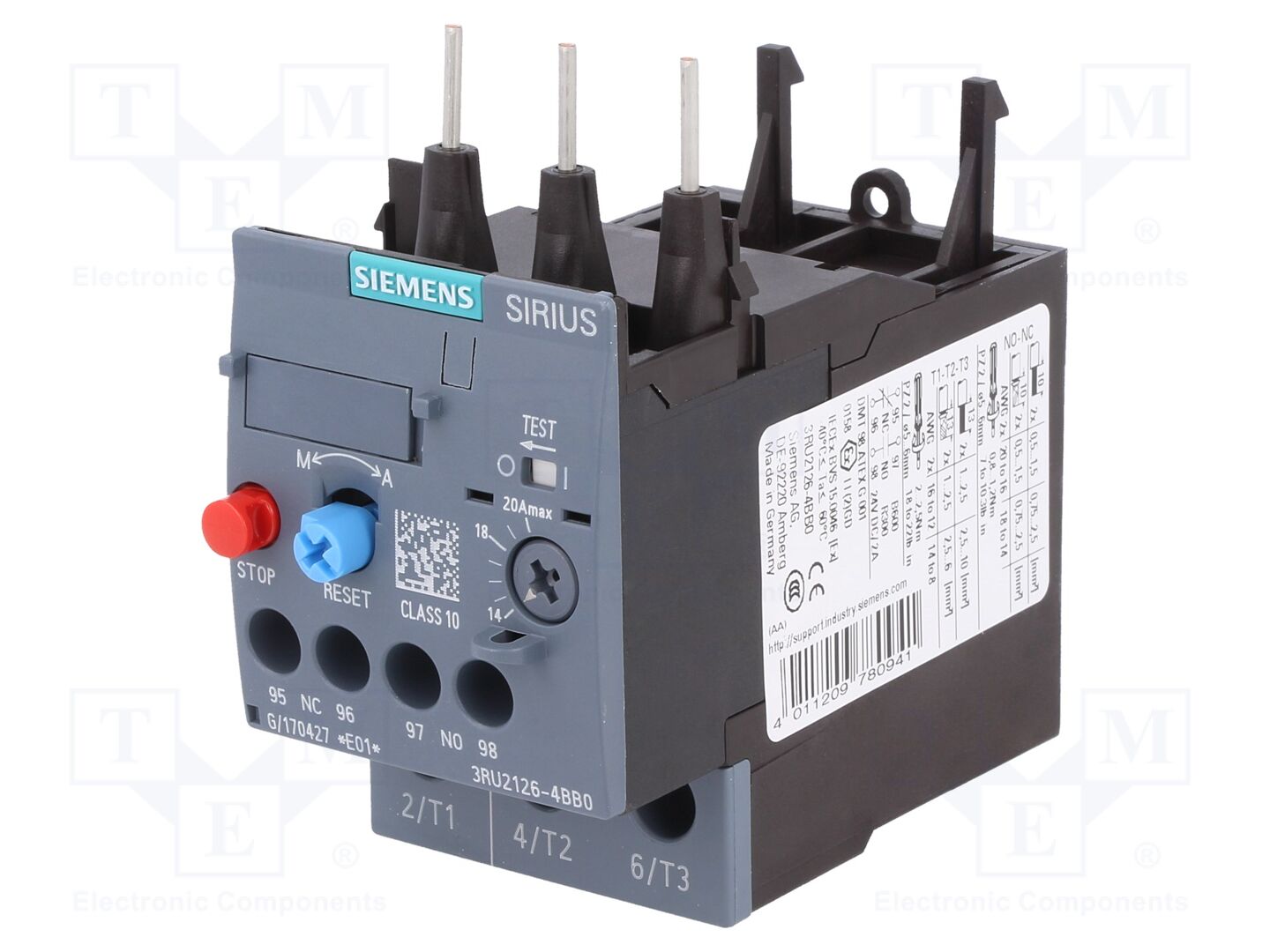 SIEMENS 3RU2126-4BB0 Terminen rele 7.5kW