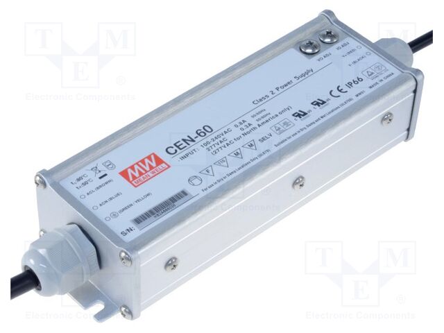 MEAN WELL CEN-60-20 LED-verkkolaite 60W 20VDC 3A