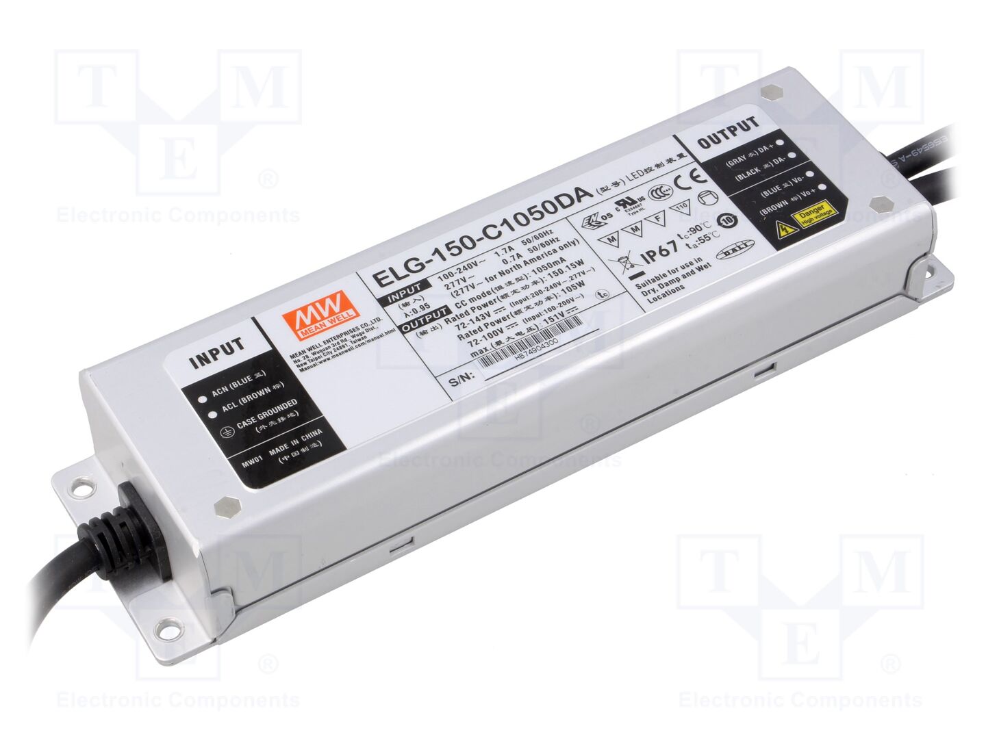 MEAN WELL ELG-150-C1050DA LED-virtalähde DALI 150W 72-143VDC
