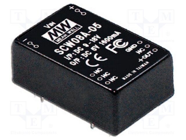 MEAN WELL SCW08B-15 DC/DC-muunnin 8W