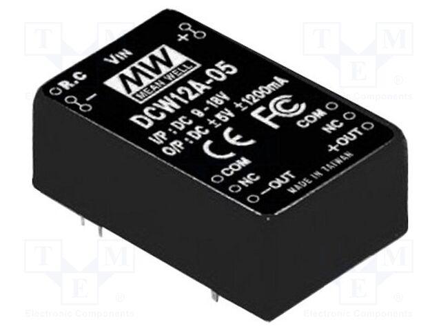 MEAN WELL DCW12C-15 DC/DC-muunnin 12W