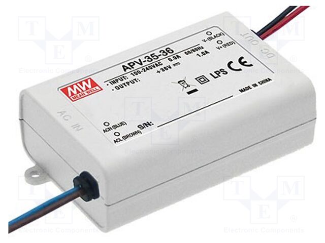 MEAN WELL APV-35-24 LED-verkkolaite 36W 24VDC 1.5A