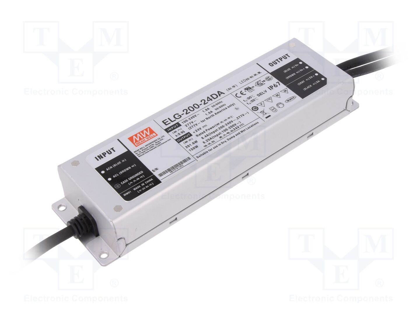 MEAN WELL ELG-200-24DA LED-virtalähde 200W 24VDC DALI