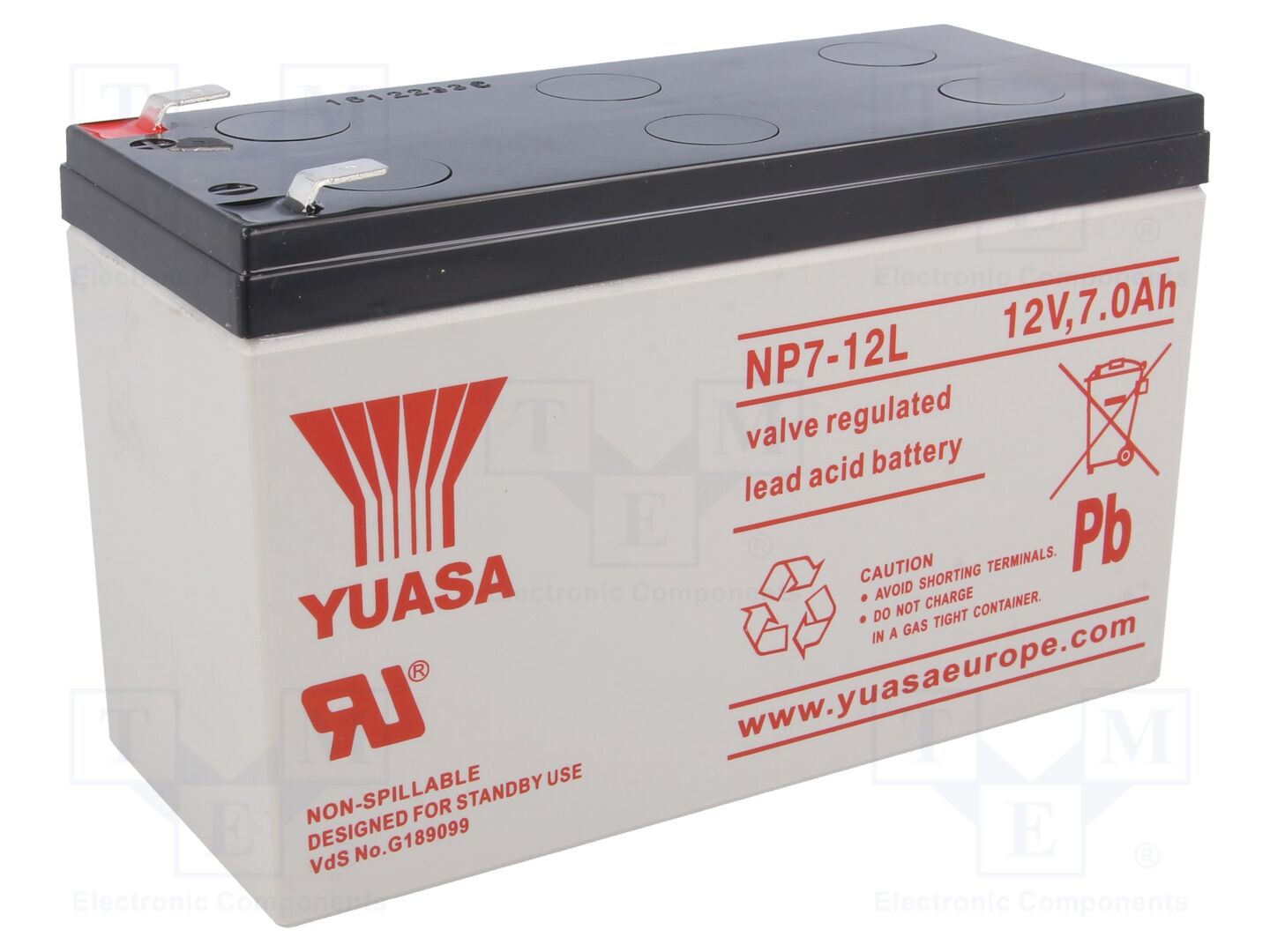 YUASA ACCU-HP7-12L/Y Lyijyakku 12V 7Ah