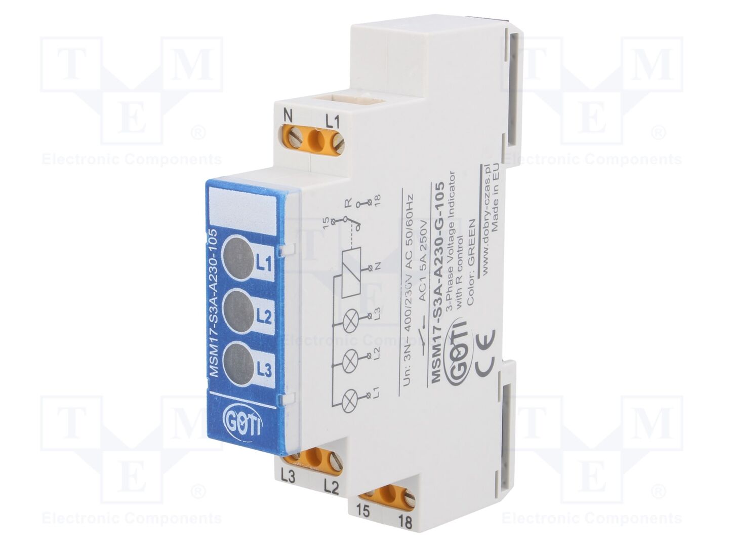 DOBRY CZAS MMR17-S3A-A230-105 Jännitemonitorointirele DIN-kisko