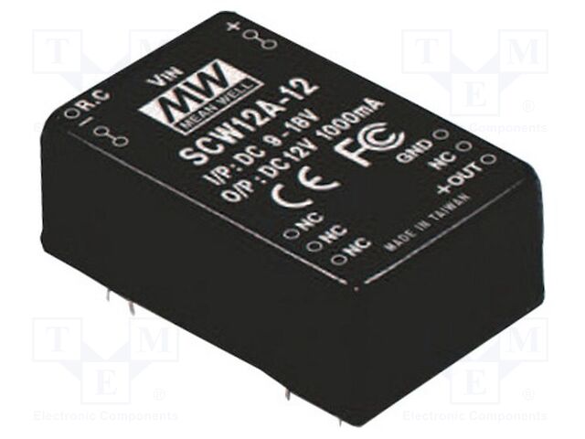 MEAN WELL SCW12B-12 DC/DC Converter 12W