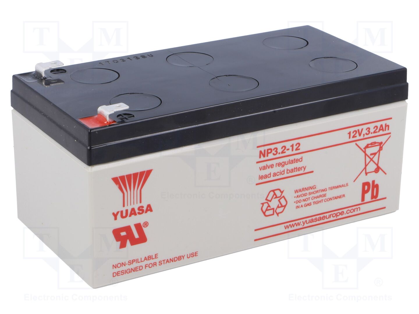 YUASA ACCU-HP3.2-12L/Y Happoakku 12V 3.2Ah