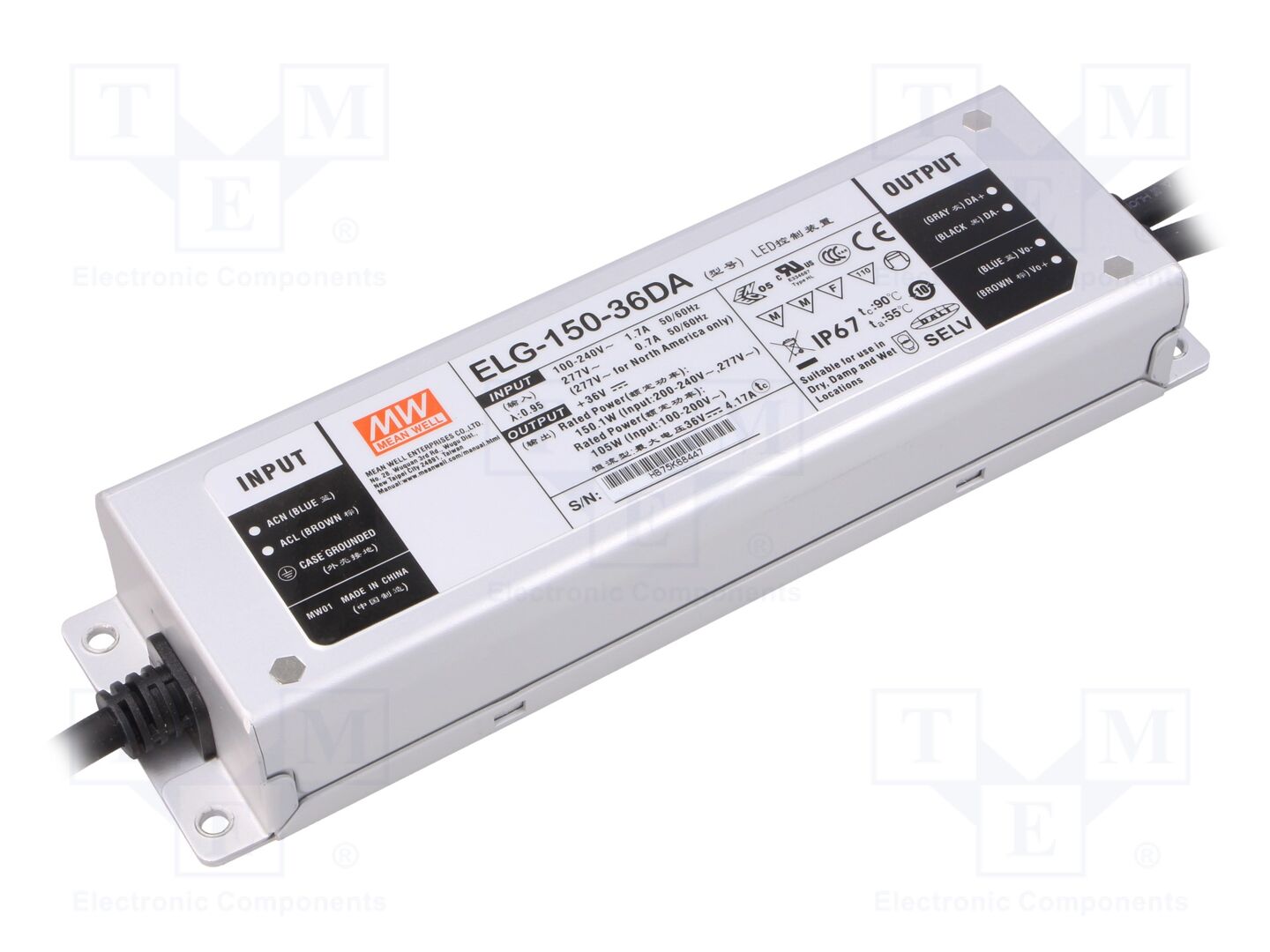 MEAN WELL ELG-150-36DA LED-virtalähde 150W 36VDC DALI