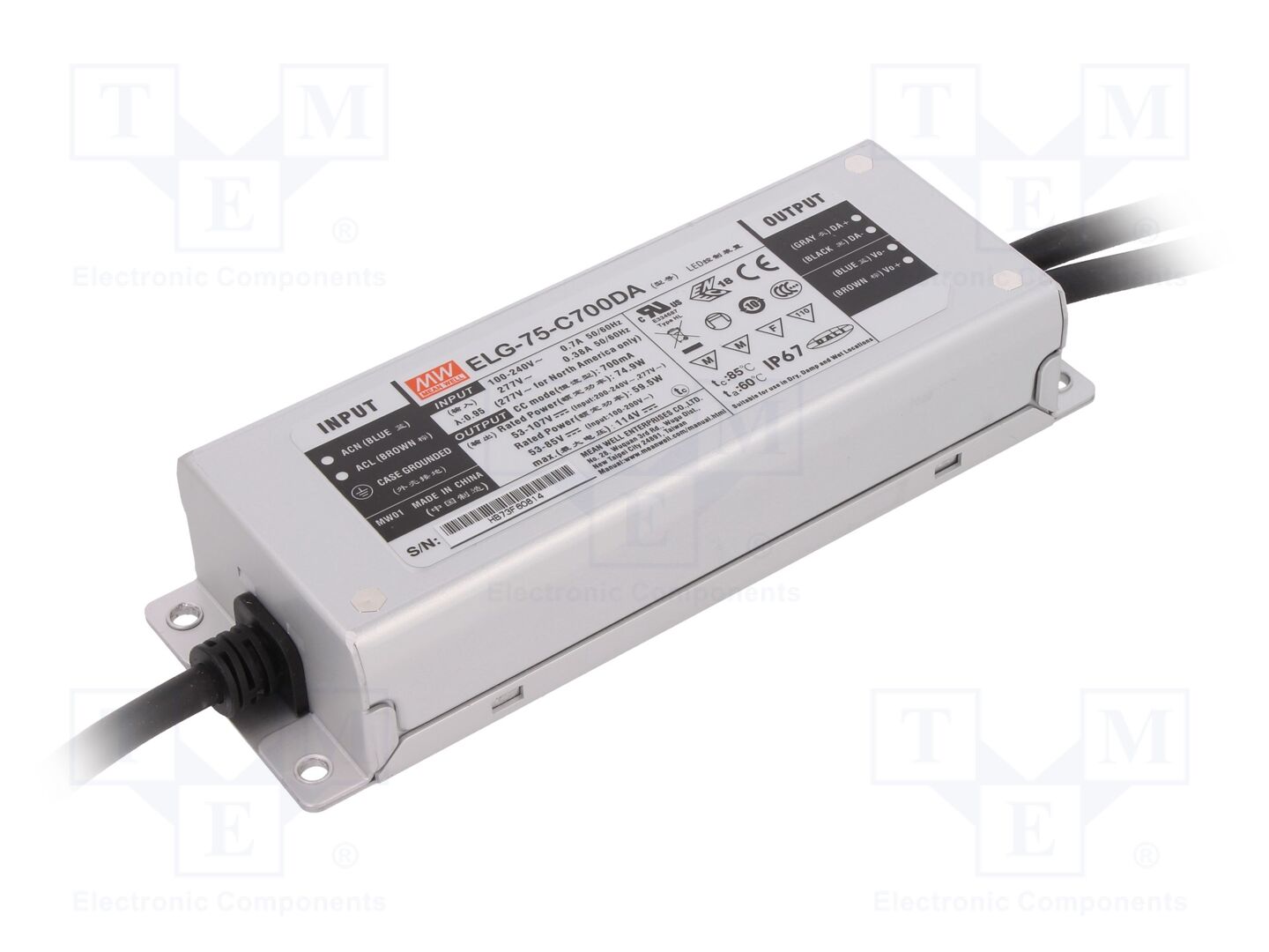 MEAN WELL ELG-75-C700DA LED-virtalähde DALI 75W 700mA