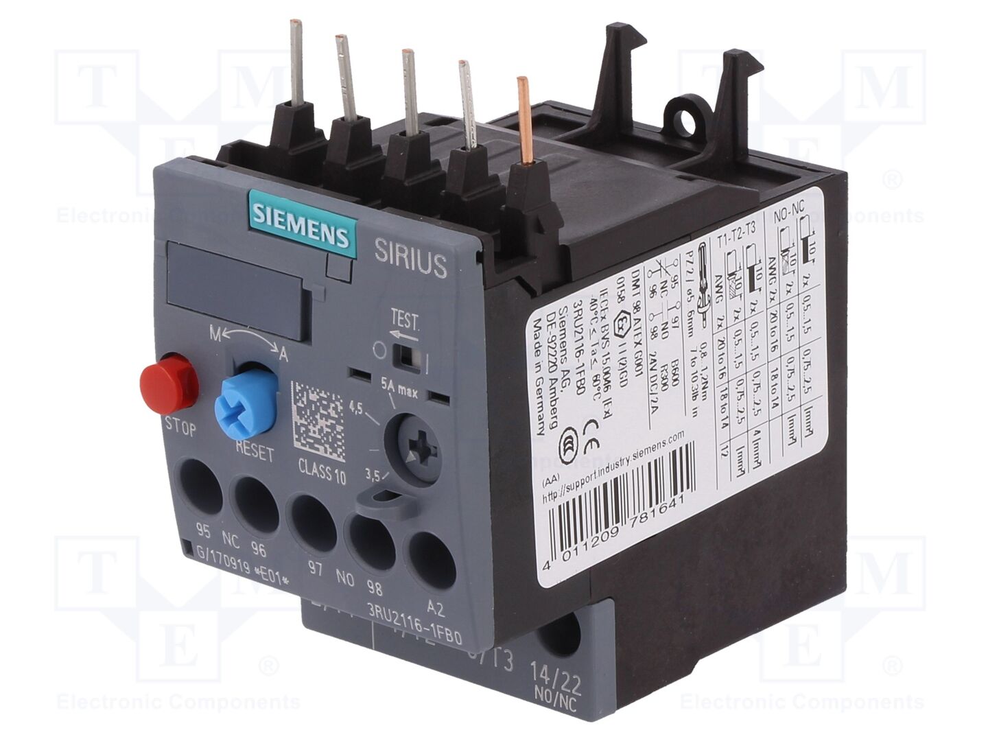 SIEMENS 3RU2116-1FB0 Lämpörele 1.5kW