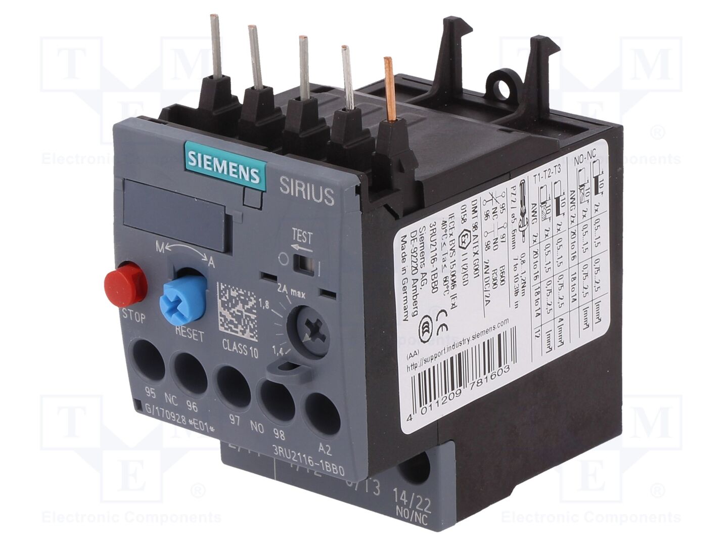 SIEMENS 3RU2116-1BB0 Termorele 0.75kW