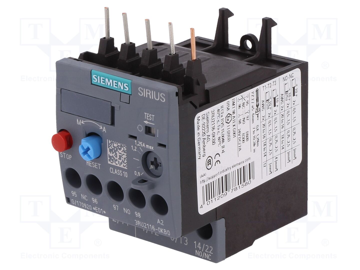SIEMENS 3RU2116-0KB0 Lämpörele 0.37kW