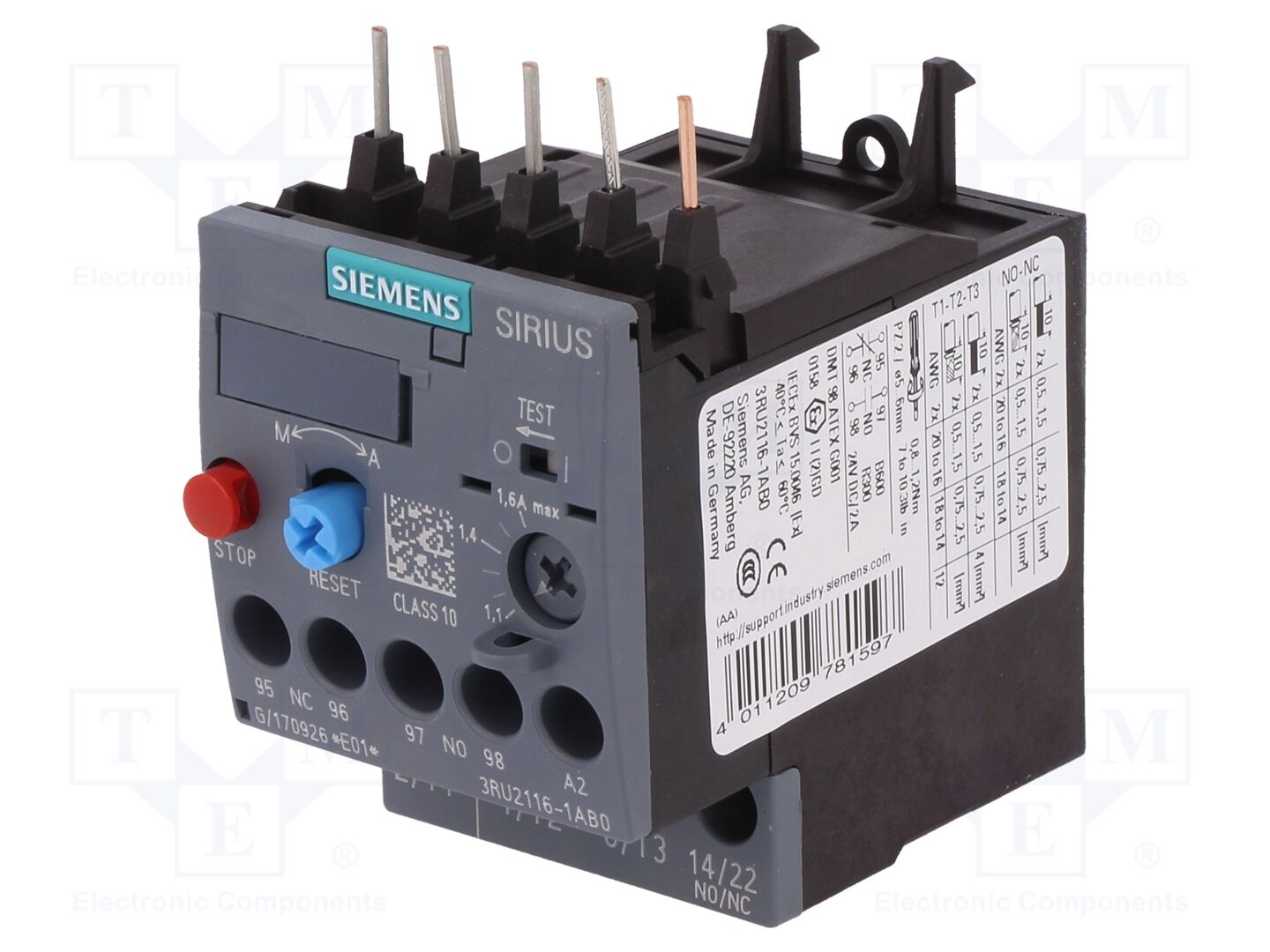 SIEMENS 3RU2116-1AB0 Lämpörele 0.55kW