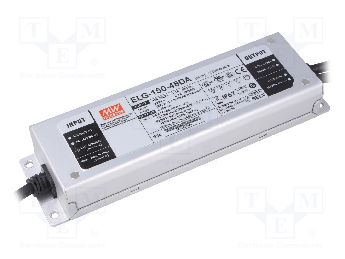 MEAN WELL ELG-150-48DA LED-verkkolaite 150W 48VDC DALI
