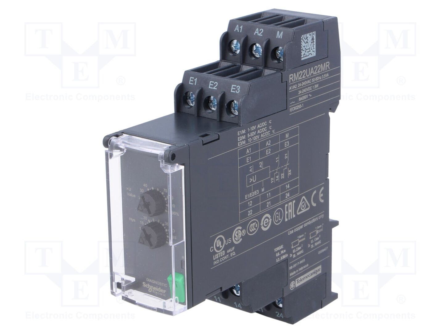 SCHNEIDER ELECTRIC RM22UA22MR Valvontarele 24÷240VAC