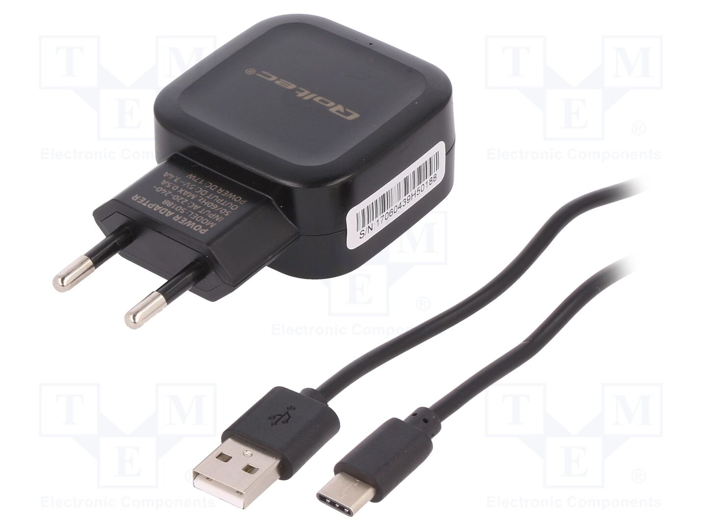 QOLTEC 50188 Kytketty verkkolaite 5VDC 3.4A 17W USB