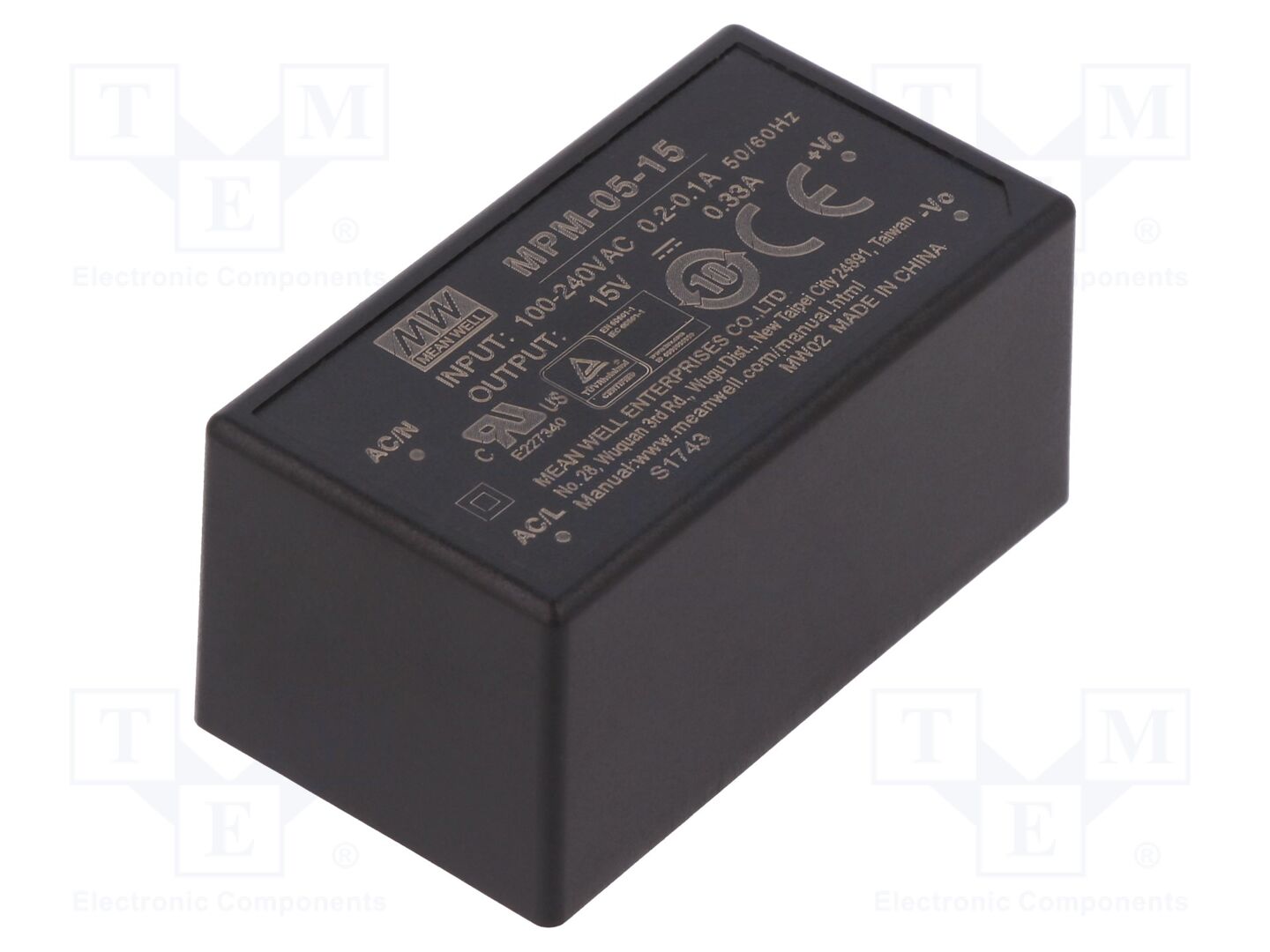 MEAN WELL MPM-05-15 AC/DC-muunnin 5W