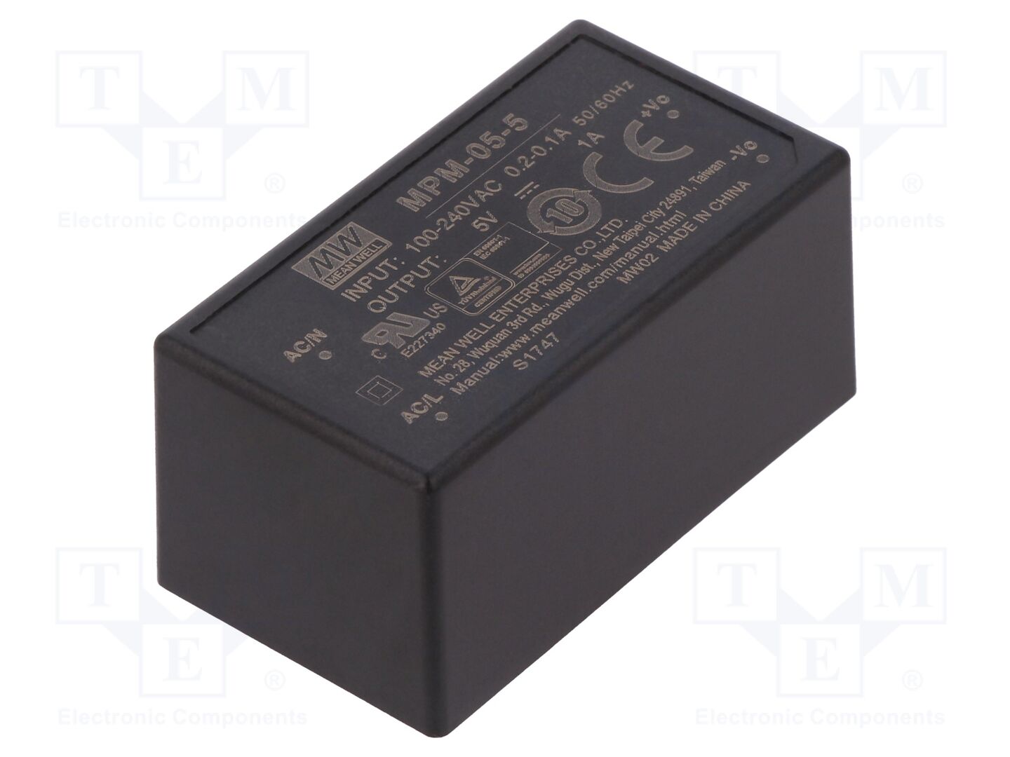 MEAN WELL MPM-05-5 AC/DC-muunnin 5W