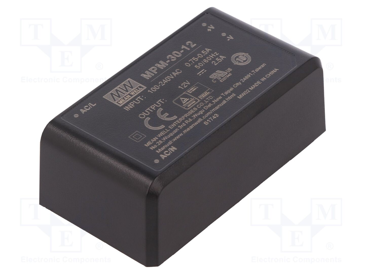 MEAN WELL MPM-30-12 AC/DC-muunnin 30W