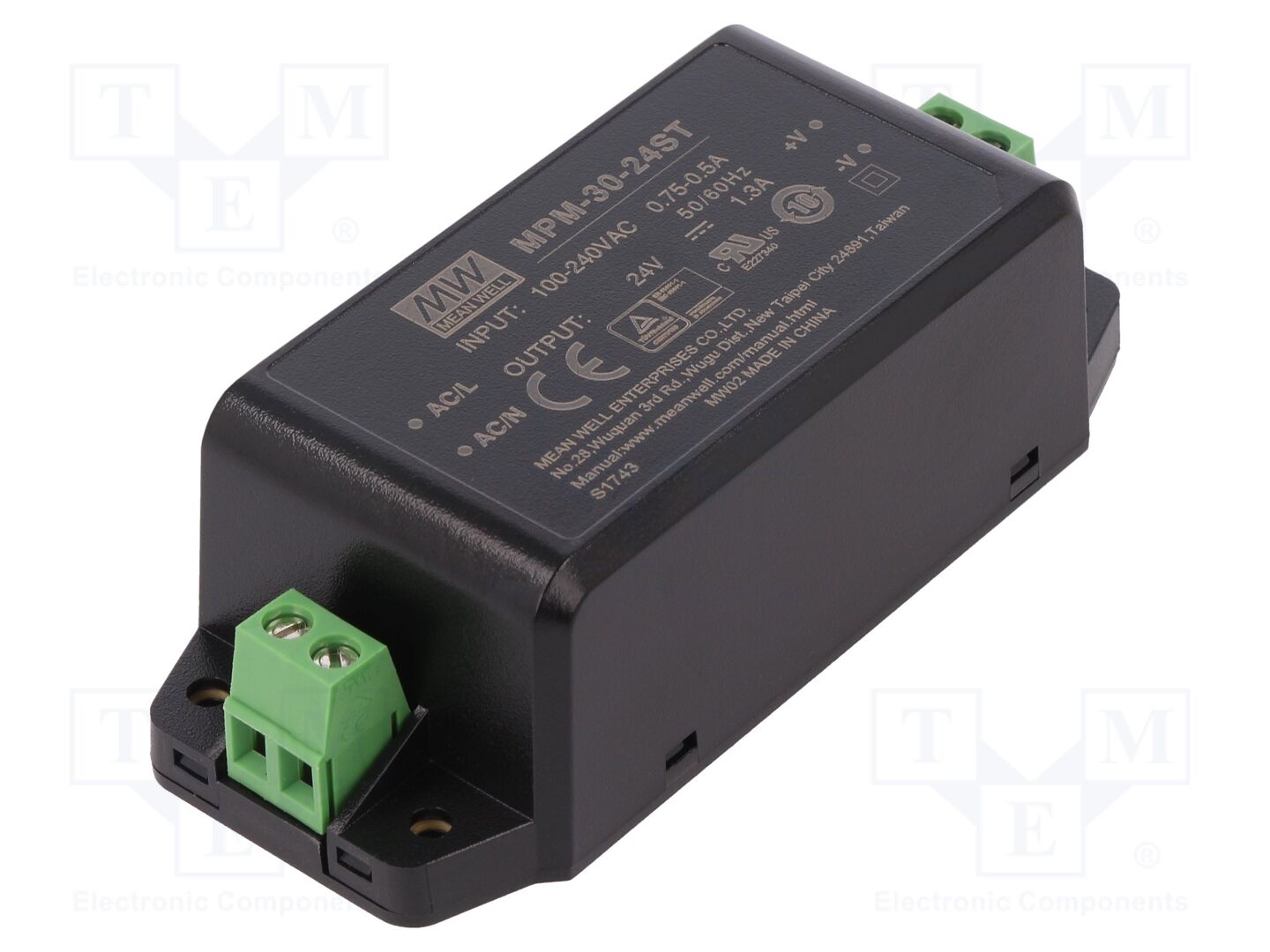 MEAN WELL MPM-30-24ST Sisäänrakennettu kytkentävirtalähde 30W 24VDC