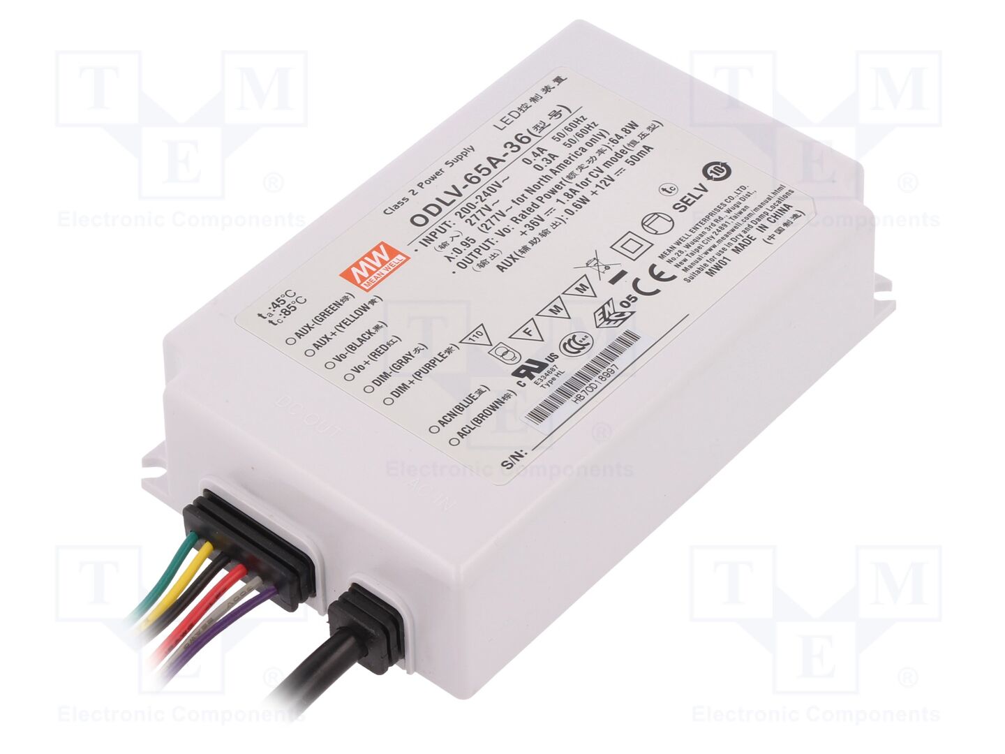 MEAN WELL ODLV-65A-36 LED-verkkolaite 65W 36VDC 1.8A