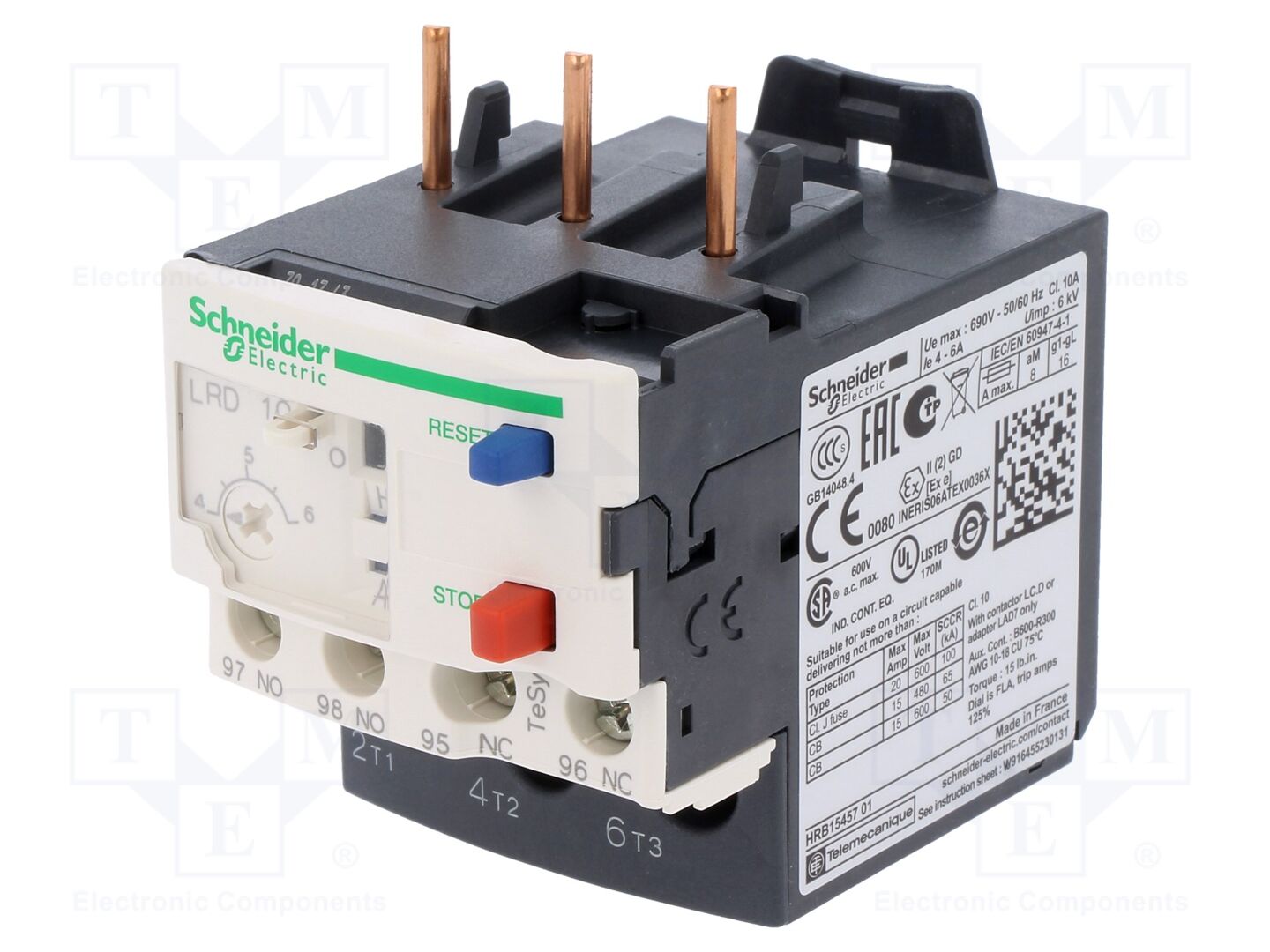 SCHNEIDER ELECTRIC LRD10 Termostaattirele 4÷6A