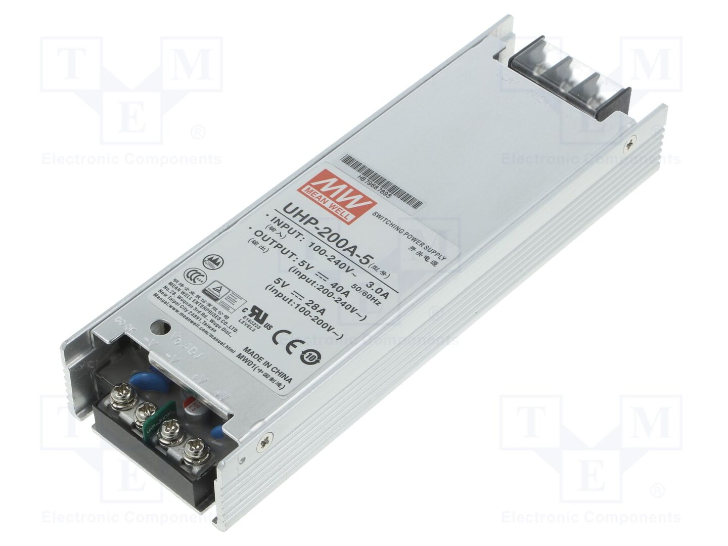 MEAN WELL UHP-200A-5 LED-virtalähde 200W 5VDC 40A