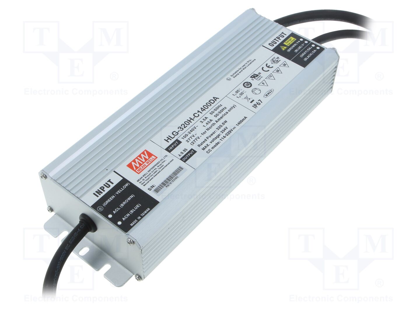 MEAN WELL HLG-320H-C1400DA LED-virtalähde DALI 320W 1400mA