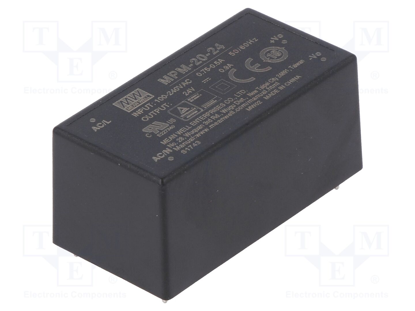 MEAN WELL MPM-20-24 AC/DC-muunnin 20W