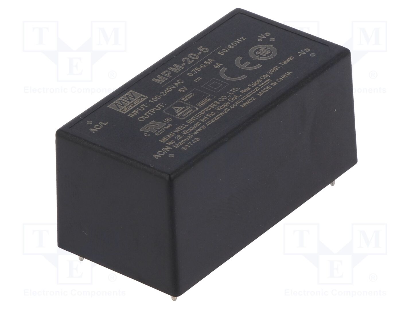 MEAN WELL MPM-20-5 AC/DC-muunnin 20W