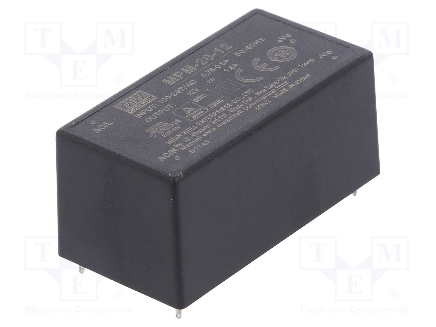 MEAN WELL MPM-20-12 AC/DC-muunnin 20W