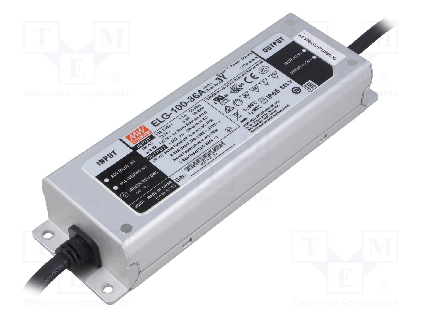 MEAN WELL ELG-100-36A-3Y LED-virtalähde 96W 36VDC
