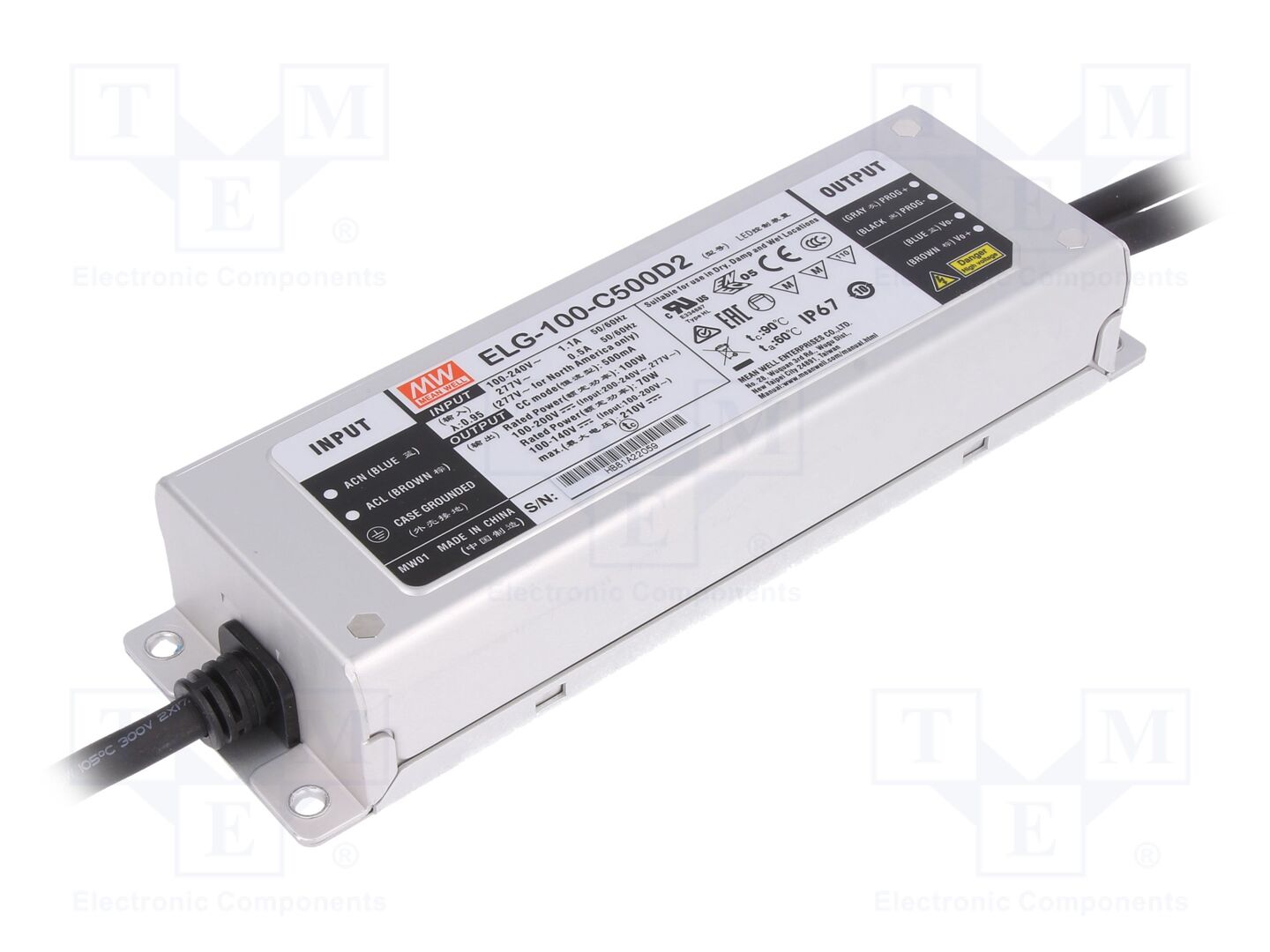 MEAN WELL ELG-100-C500D2 LED-verkkolaite 100W 500mA
