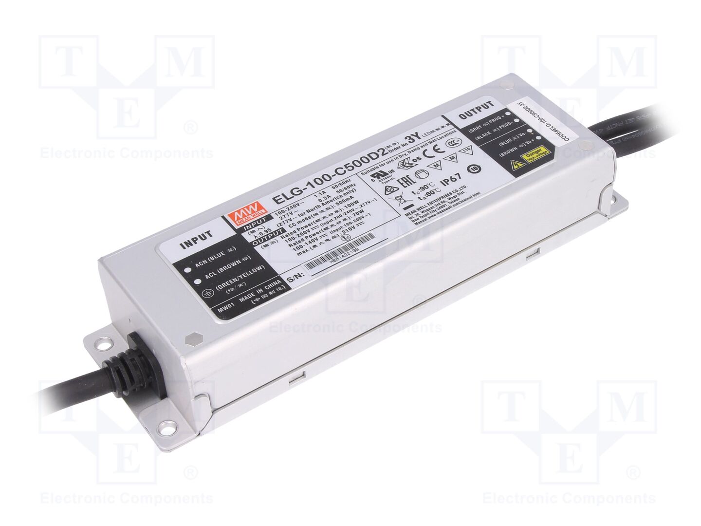 MEAN WELL ELG-100-C500D2-3Y LED-verkkolaite 100W 500mA