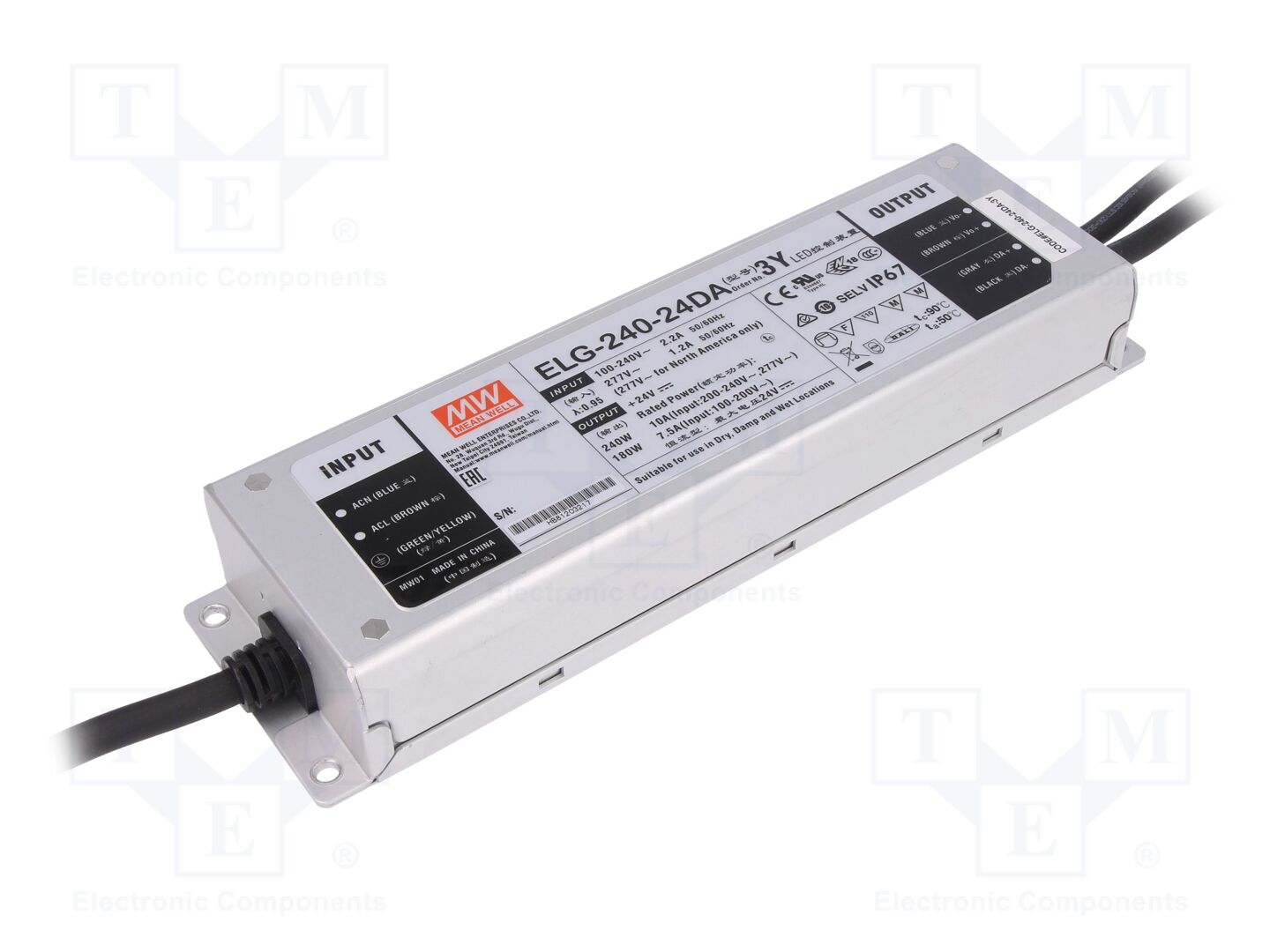 MEAN WELL ELG-240-24DA-3Y LED-virtalähde DALI 240W 24VDC