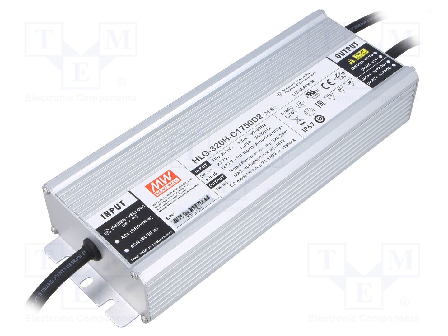 MEAN WELL HLG-320H-C1750D2 LED-virtalähde 319,2W 1,75A