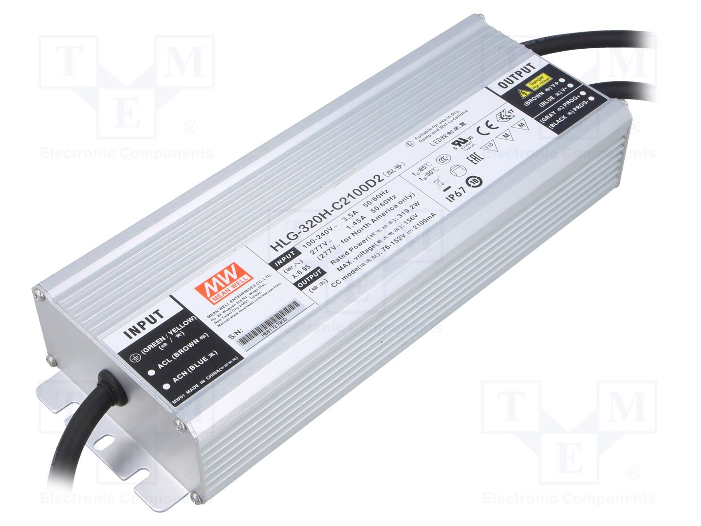 MEAN WELL HLG-320H-C2100D2 LED-virtalähde 319,2W 76-152VDC 2,1A