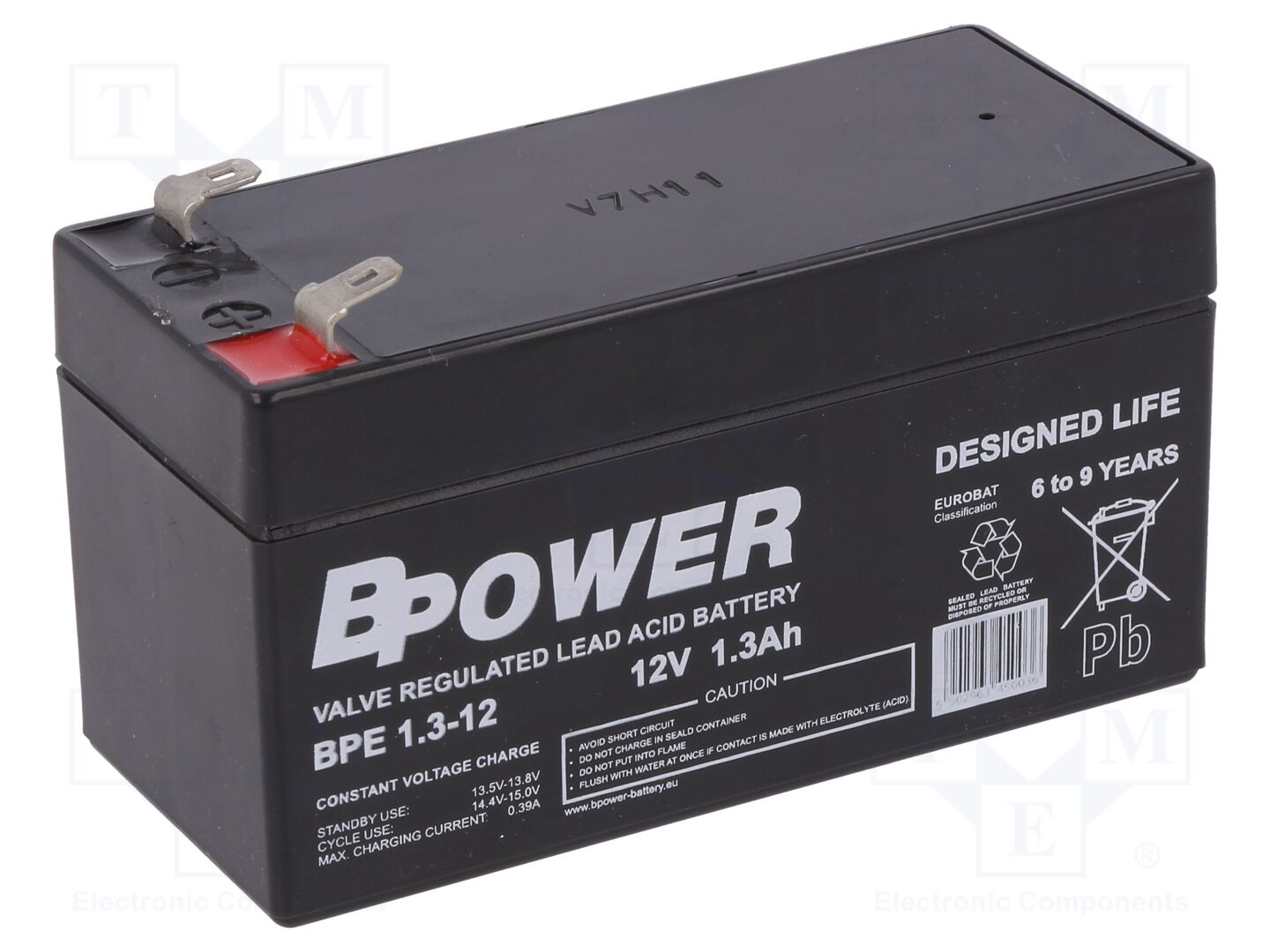 BPOWER ACCU-BPE1.3-12/BP Lyijyakku 12V 1.3Ah